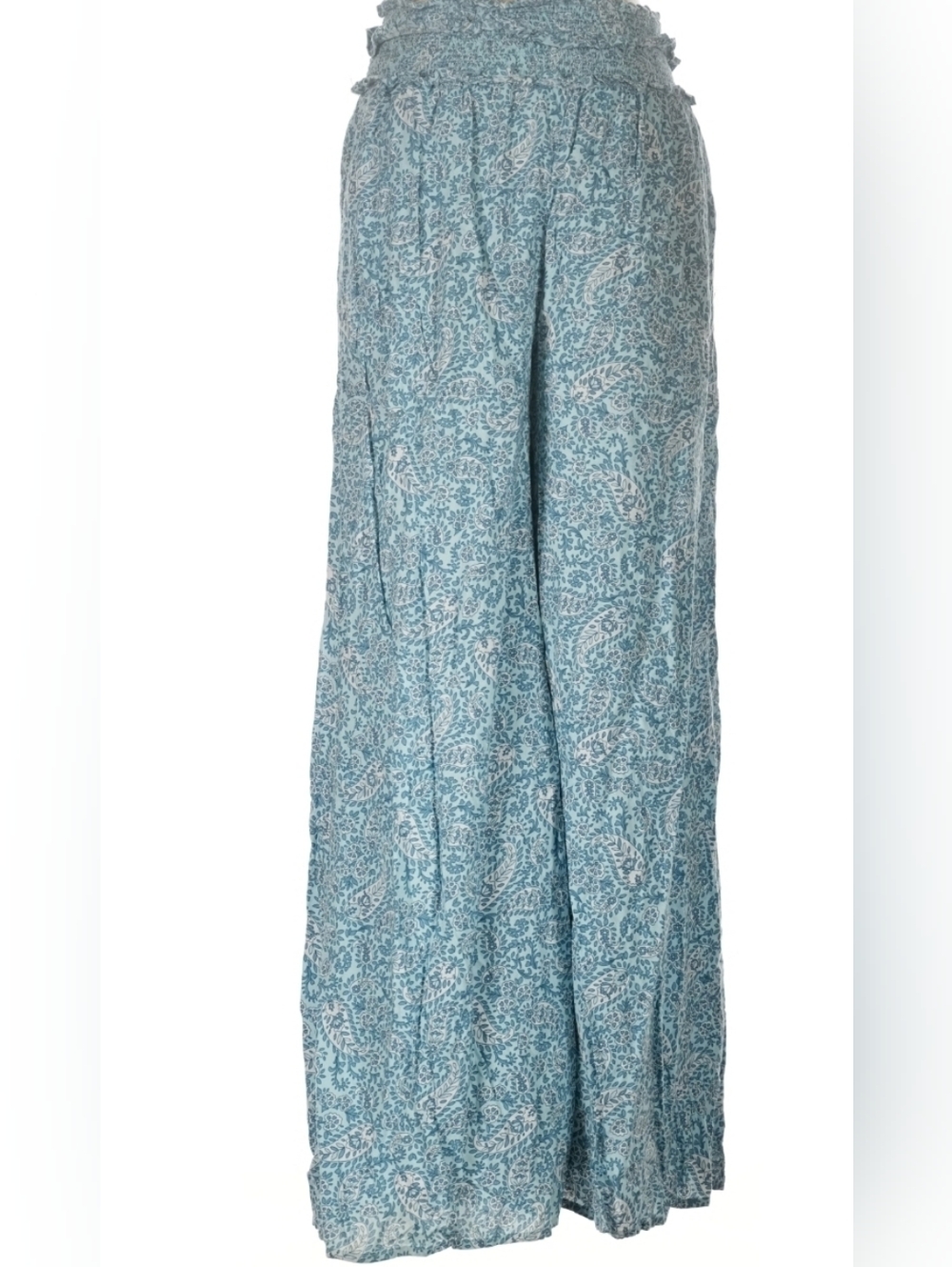 Patrons of Peace Light Blue Floral Paisley Wide-Leg Palazzo Pants - Picture 6 of 11